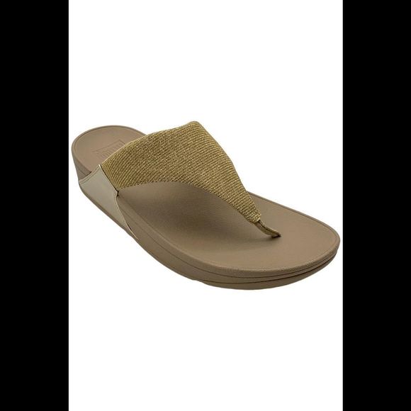 FitFlop Women's Lulu Shimmerlux Sandals Latte Beige - Medium - Picture 1 of 3